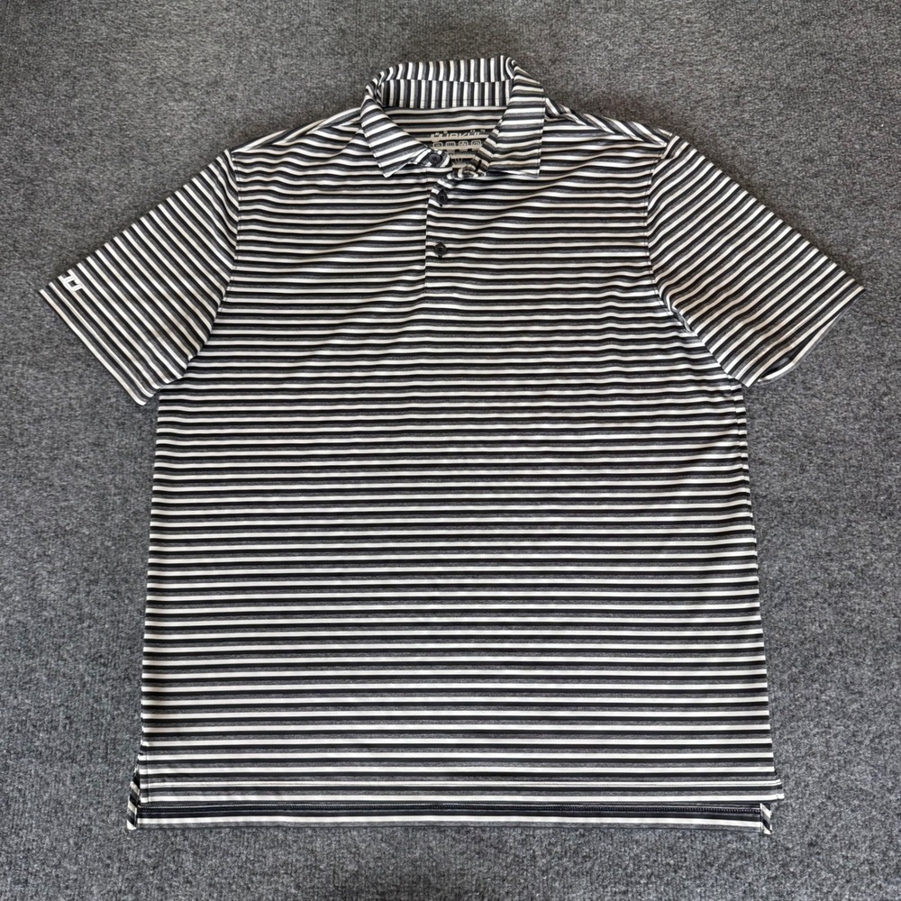 IBKUL Golf Polo Shirt Mens Large‎ Striped Short Sleeve Performance Athletic Top